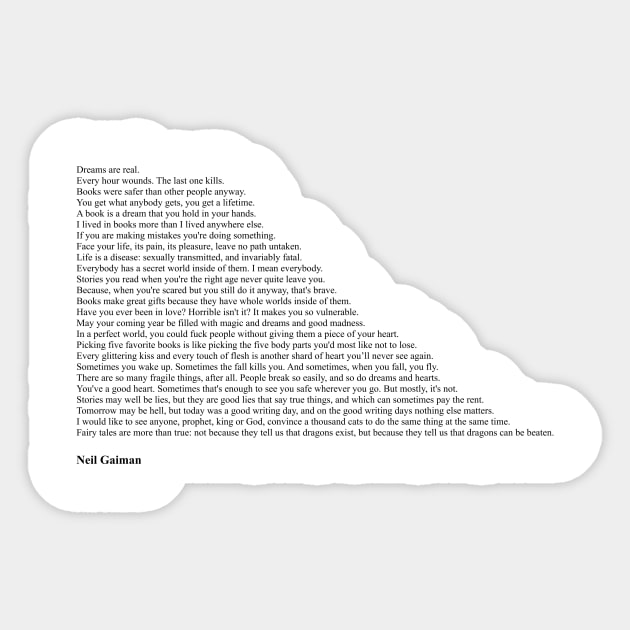 Neil Gaiman Quotes Sticker by qqqueiru